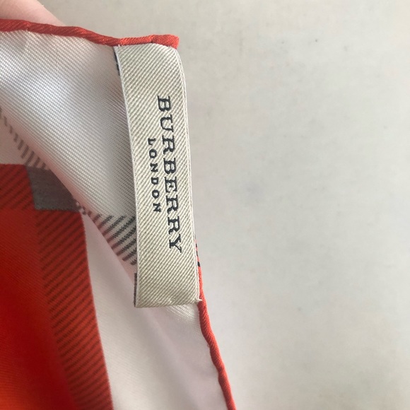 Burberry Silk Orange Check Scarf - Picture 7 of 9